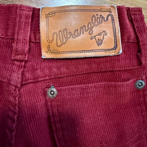 VINTAGE Red Wrangler Corduroy Pants 5 SLIM - Picture 1 of 5